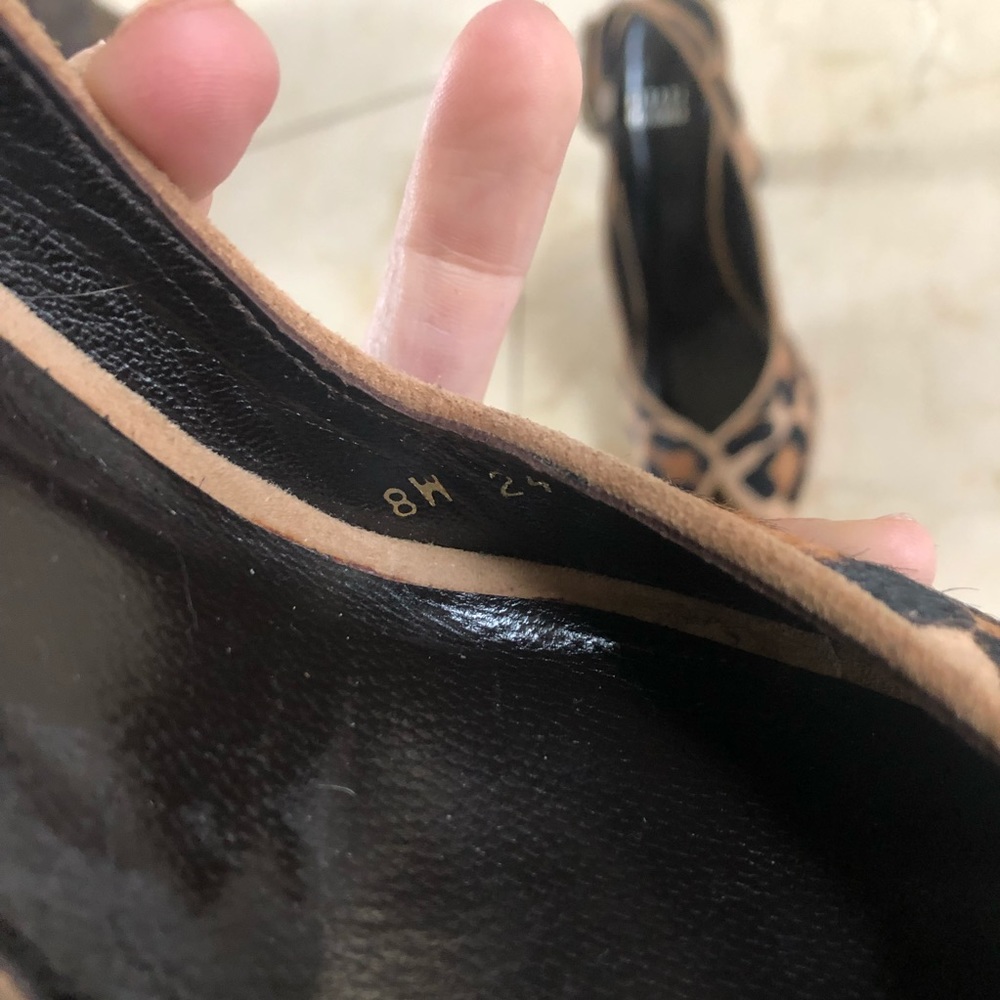 Stuart Weitzman Cheetah Open Toe Pumps Size 8 - image 7